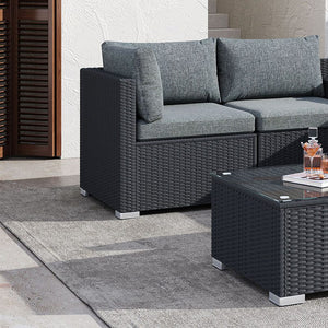 Outdoor Modular Lounge Sofa | Bondi - Black | Stylish & Durable Design
