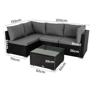 Outdoor Modular Lounge Sofa | Bondi - Black | Stylish & Durable Design