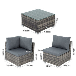 Outdoor Modular Lounge Sofa | Bondi - Grey | Stylish & Durable Design