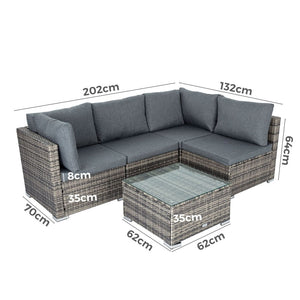 Outdoor Modular Lounge Sofa | Bondi - Grey | Stylish & Durable Design