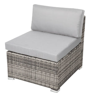 8PC Outdoor Dining Set | Wicker Table & Chairs | Grey