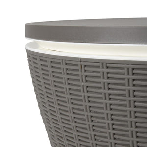 Ice Bucket Table | Taupe Finish | Outdoor Cooler Table | Multi-Functional Patio Furniture