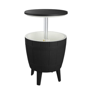 Ice Bucket Table | Black Finish | Outdoor Cooler Table | Multi-Functional Patio Furniture