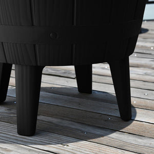 Ice Bucket Table | Black Finish | Outdoor Cooler Table | Multi-Functional Patio Furniture