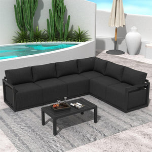 Alfresco Contemporary All-Weather Lounge Set | White