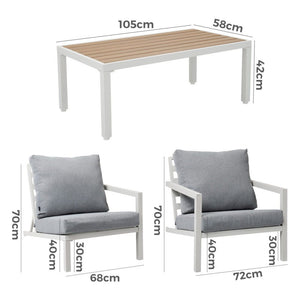 Aidan Garden Furniture Set | 5 Pieces | White