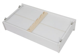 2x Wooden Bed Frame Storage Trundle Drawers | White