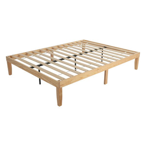 Warm Wooden Natural Bed Base Frame | Queen