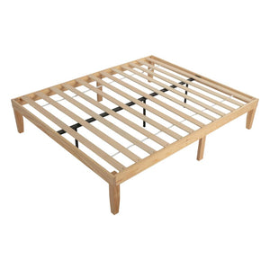 Warm Wooden Natural Bed Base Frame | Queen