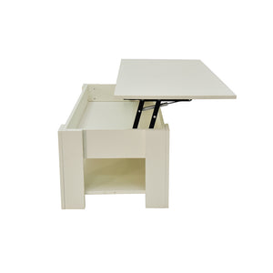 Lift Up Coffee Table with Storage | White Finish | Functional Design
