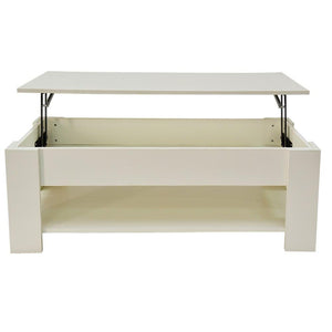 Lift Up Coffee Table with Storage | White Finish | Functional Design