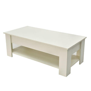 Lift Up Coffee Table with Storage | White Finish | Functional Design