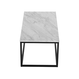 Industrial Style Marble Effect Rectangular Coffee Table | Contemporary Design