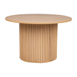 Luxe Ribbed Round Coffee Table | Wooden | Elegant Design