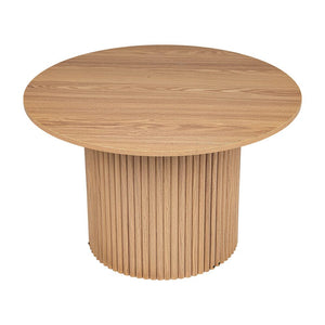 Luxe Ribbed Round Coffee Table | Wooden | Elegant Design