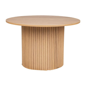 Luxe Ribbed Round Coffee Table | Wooden | Elegant Design