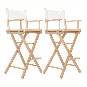 2X Director Movie Folding Tall Chair | 76cm | Beech | Wood | Humor
