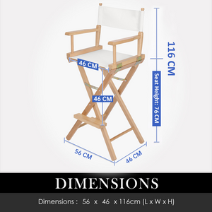 2X Director Movie Folding Tall Chair | 76cm | Beech | Wood | Humor