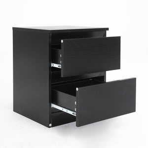 2X Bedside Tables Storage Cabinet Nightstand 2 Drawer JOSS BLACK