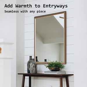 Wall Mirror | Rectangular Frame | Bathroom | 70x90cm | Antique Brown