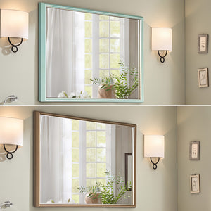 Wall Mirror | Rectangular Frame | Bathroom | 70x90cm | Turquoise