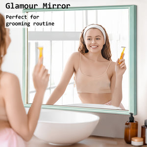 Wall Mirror | Rectangular Frame | Bathroom | 70x90cm | Turquoise