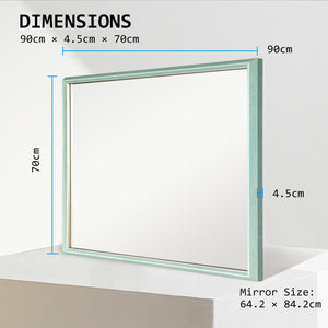 Wall Mirror | Rectangular Frame | Bathroom | 70x90cm | Turquoise