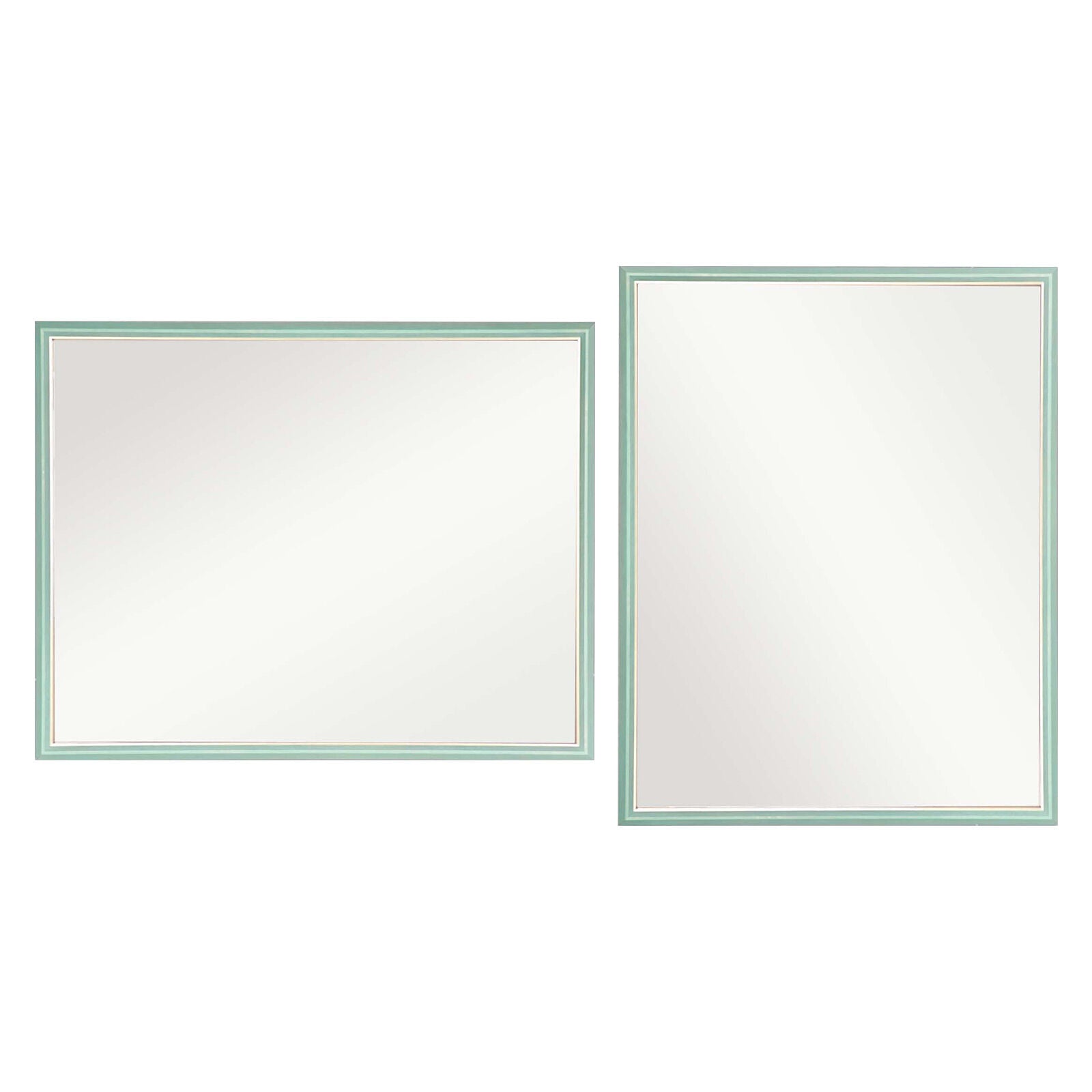 2 Set Wall Mirror | Rectangular Frame | Bathroom | 70x90cm | Turquoise