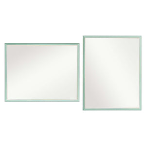 2 Set Wall Mirror | Rectangular Frame | Bathroom | 70x90cm | Turquoise