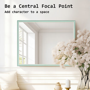 2 Set Wall Mirror | Rectangular Frame | Bathroom | 70x90cm | Turquoise