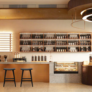 2X Wooden Bar Stool | Padded PU Leather Dining Chair | Kanso | 65cm | Black