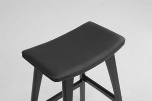 4X Wooden Bar Stool | Padded PU Leather Dining Chair | Kanso | 65cm | Black