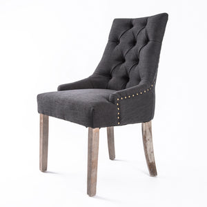 French Provincial Dining Chair | Oak Leg | AMOUR BLACK