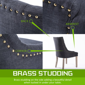 French Provincial Dining Chair | Oak Leg | AMOUR BLACK