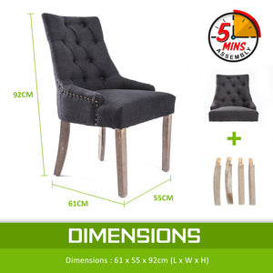 French Provincial Dining Chair | Oak Leg | AMOUR BLACK
