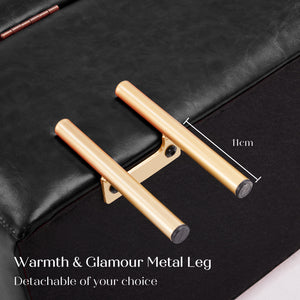 Storage Ottoman Stool Bench Seat | 97cm | PU Leather | Black