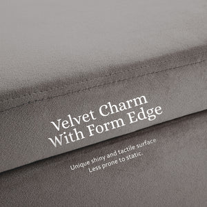Storage Ottoman Stool Bench Seat | 110cm | Velvet | Grey
