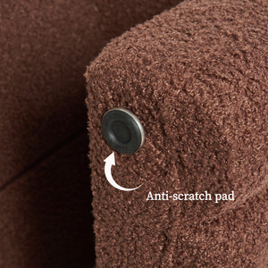 2X Ridge Arch Ottoman Stool | Teddy Fleece Fabric Foot Rest | 45cm | Brown