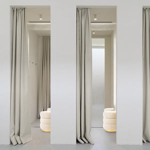 Round Stacked Ottoman Stool | Teddy Fleece Fabric Foot Rest | 38cm | Beige