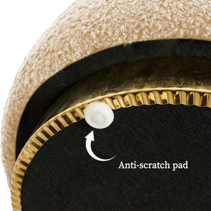 2X Round Stacked Ottoman Stool | Teddy Fleece Fabric Foot Rest | 38cm | Beige