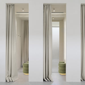 2X Round Stacked Ottoman Stool | Teddy Fleece Fabric Foot Rest | 38cm | Green