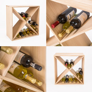 Timber Criss Cross Wine Rack Storage | Cellar Organizer | 24 Bottle