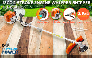 Whipper Snipper Brush Cutter | 43cc | Garden Trimmer | Includes 1 Blade