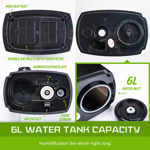 Air Humidifier | Ultrasonic Cool Diffuser | 6L Capacity | Black
