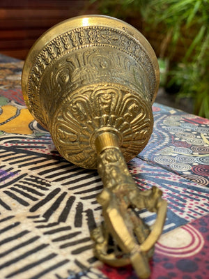 Brass Bell | 6 Inch | Buddhist Nepal Tibetan Prayer Bell | Meditation Stress Relief | Sound Therapy