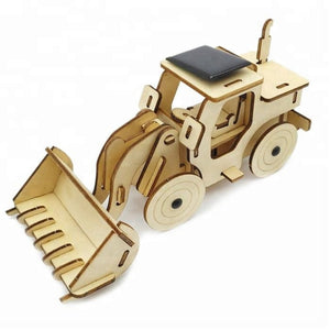 Model Bulldozer Tipper Truck | Solar or Battery Powered | Plywood Model | Includes Motor or Solar Powered Options | Paint Brush Set