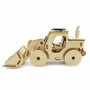 Model Bulldozer Tipper Truck | Solar or Battery Powered | Plywood Model | Includes Motor or Solar Powered Options | Paint Brush Set
