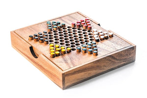 Chinese Checkers | Wooden Board Strategy Game | For Adults & Kids