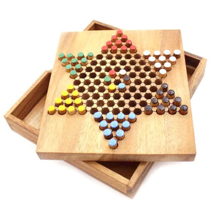 Chinese Checkers | Wooden Board Strategy Game | For Adults & Kids
