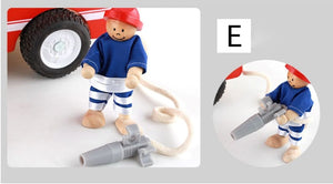 Fire Truck Toy | Wooden | 3 Years+ | With Ladder & Firemen | Red Fire Engine